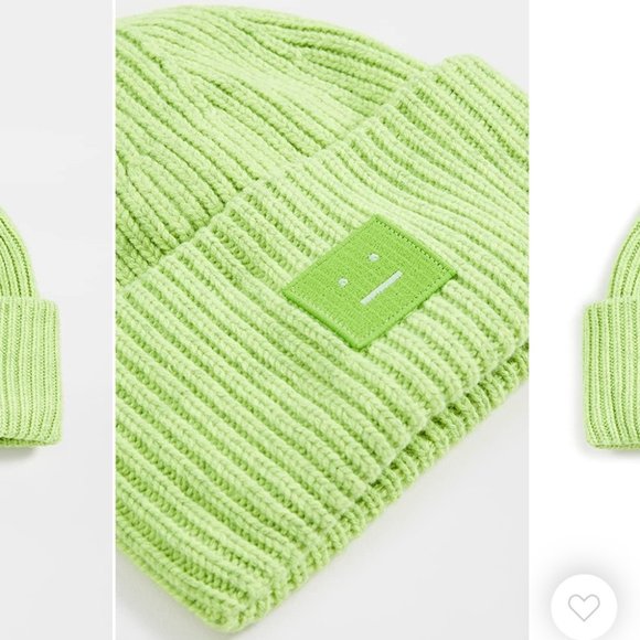 NWT Acne Studios Neon Green Beanie O/S - Picture 10 of 10